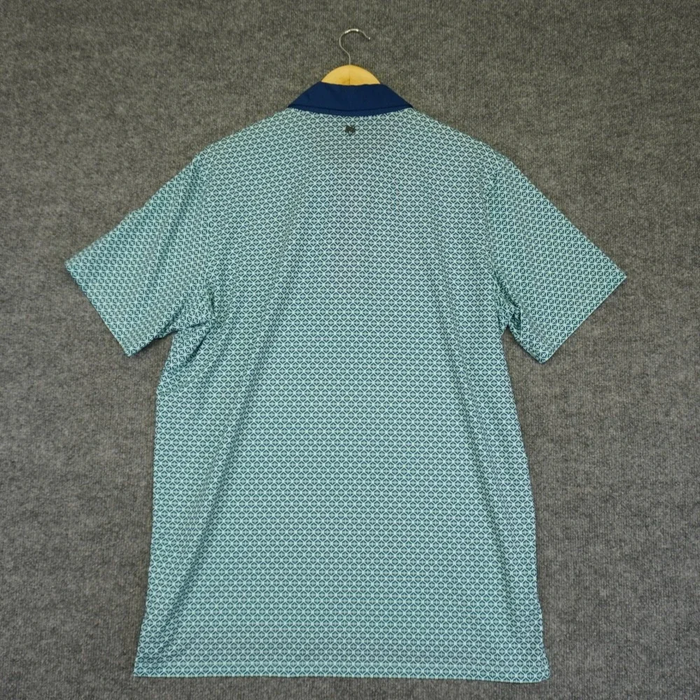 Greyson Golf Polo Mens Large Knickerbocker Country Club Blue Geometric Shirt